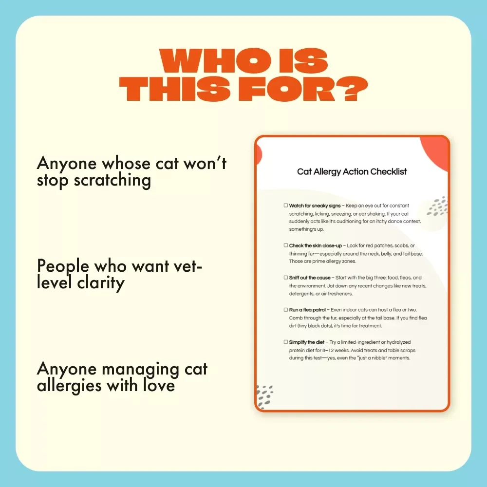 Cat Allergy Action Checklist | Printable Cat Care Guide for Allergic Reactions in Cats | Feline Allergy Tracker & Symptom Management Digital Download