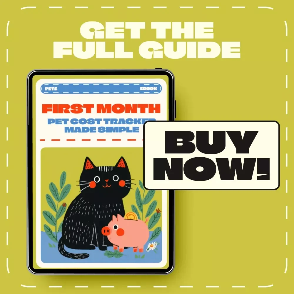 First Month Pet Cost Tracker Made Simple | Digital eBook Guide | Printable First Month Cost Tracker for Pets | Budget Planner for New Pet Owners