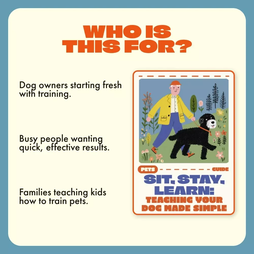 Sit, Stay, Learn: Teaching Your Dog Made Simple | How to Teach a Dog Basic Commands | Printable Dog Training Guide for Beginners, Digital Download