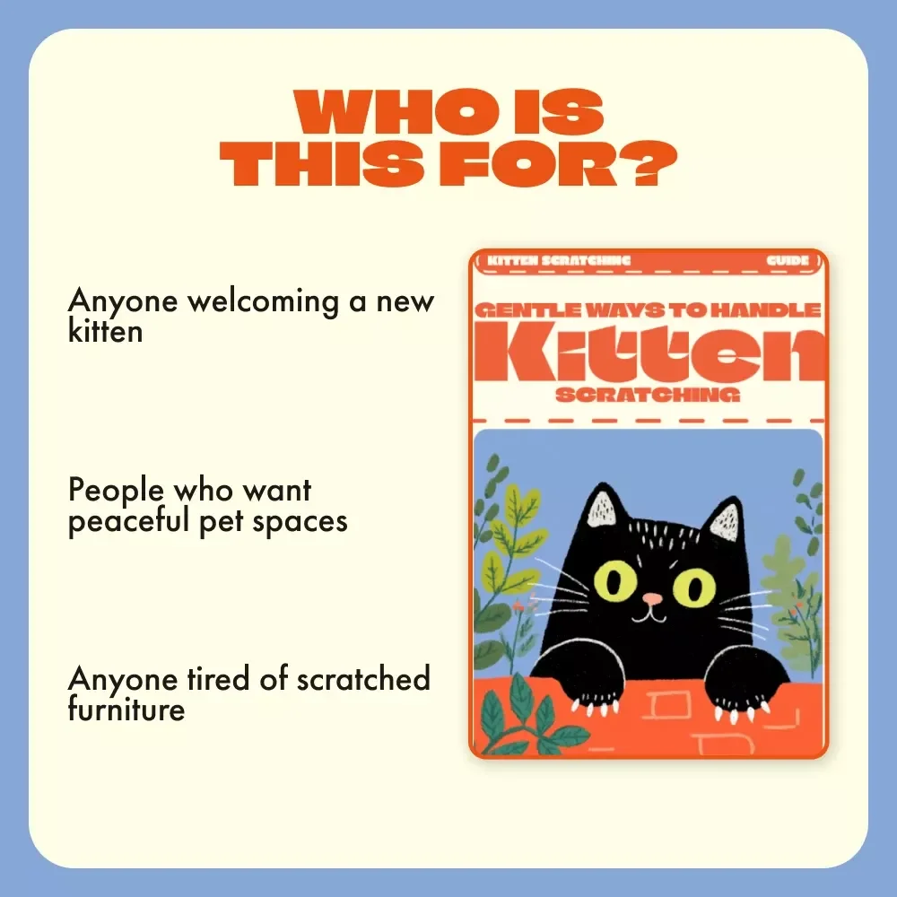 Gentle Ways to Handle Kitten Scratching | How to Deal with Kitten Scratching | Printable Digital Guide for Cat Owners | Kitten Training eBook for Scratch-Free Homes