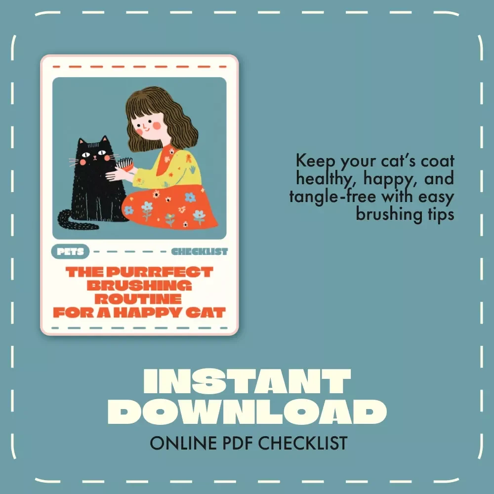The Purrfect Brushing Routine for a Happy Cat | Printable Cat Grooming Checklist | How Often Should You Brush a Cat Guide | Digital Download for Cat Owners