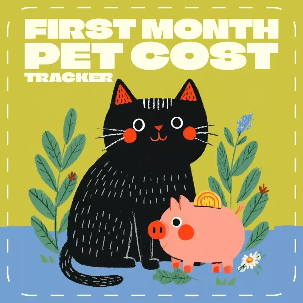 First Month Pet Cost Tracker Made Simple | Digital eBook Guide | Printable First Month Cost Tracker for Pets | Budget Planner for New Pet Owners