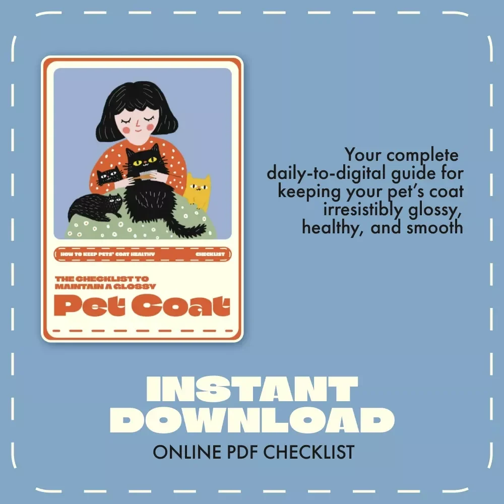 The Checklist to Maintain a Glossy Pet Coat | Printable Pet Care Guide for Pet Owners | Digital Download for How to Keep Pets’ Coat Healthy & Shiny