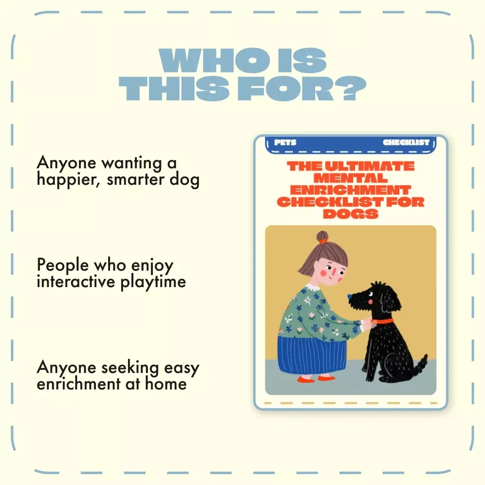 The Ultimate Mental Enrichment Checklist for Dogs | Digital Download for Dog Owners | Printable Guide with Mental Enrichment Ideas for Dogs