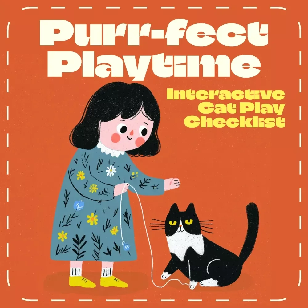 Purr-fect Playtime: Interactive Cat Play Checklist | Fun Interactive Play Ideas for Cats | Digital Download Printable for Cat Owners