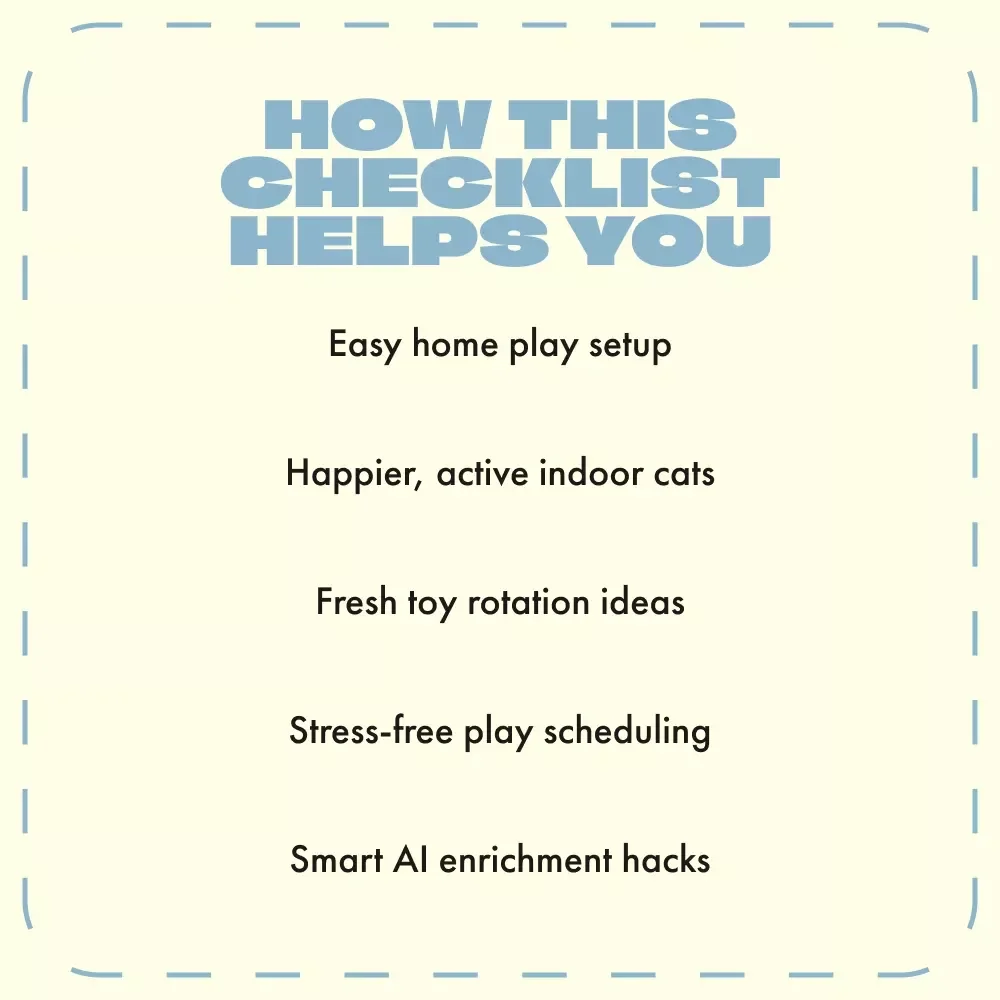 How to Keep Your Cat Active and Happy | Printable Checklist for Cat Owners | Indoor Cat Enrichment & Play Ideas | Digital Download for How to Encourage Play in Indoor Cats