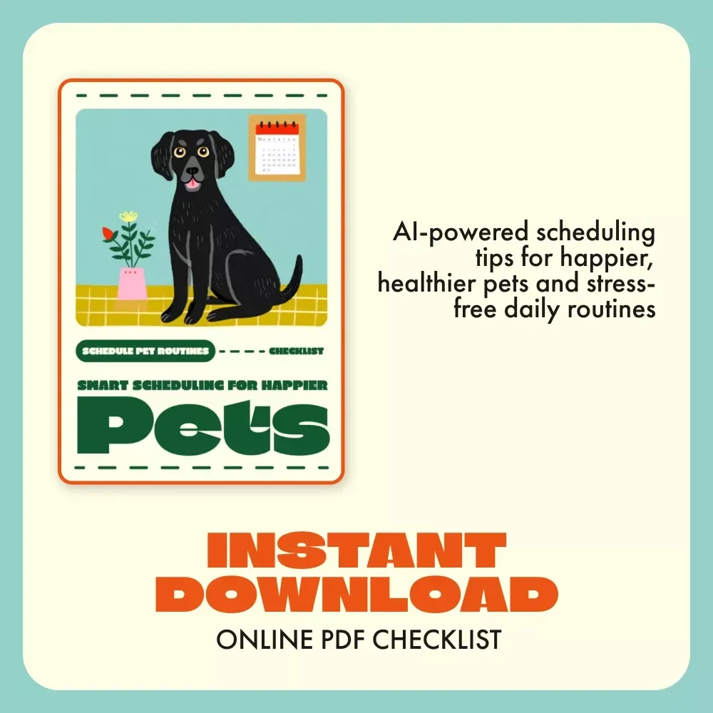 Smart Scheduling for Happier Pets | AI-Powered Pet Routine Checklist for Daily Care, Feeding, Exercise, and Health Tracking | Using AI to Schedule Pet Routines | Digital Download for Organized Pet Parents