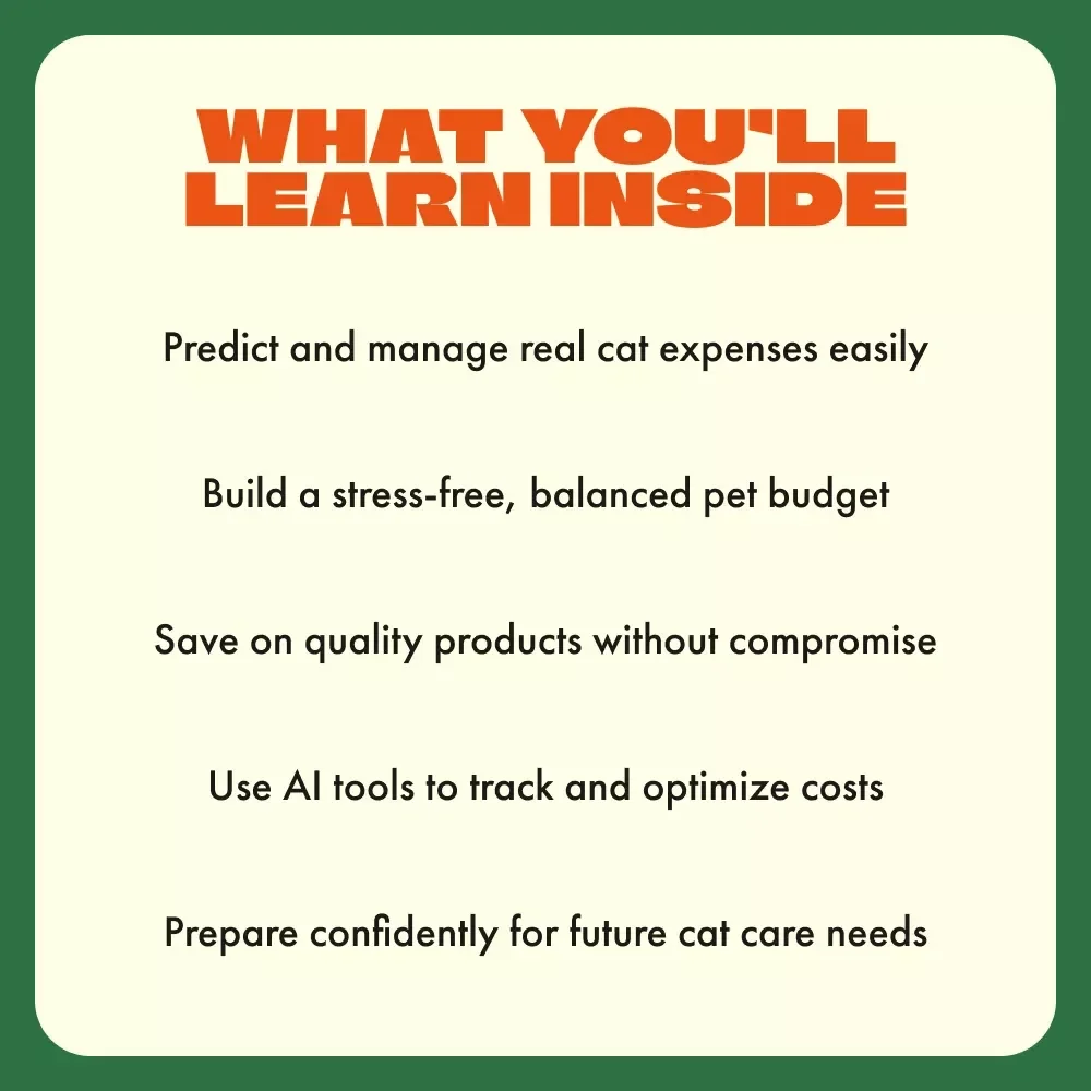 The Smart Cat Parent’s Budget Playbook | Digital Guide for Budgeting for Cat Expenses | Cat Owner eBook on Saving, Planning & Pet Finance Tips