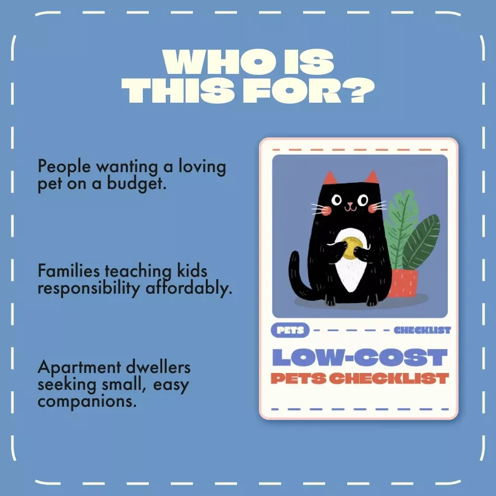Low-Cost Pets Checklist | Printable Budget Pet Guide | Affordable Pet Ownership Tips | Compare Cheap Pets to Own | Digital Download for Frugal Animal Lovers | what pet is cheapest to own