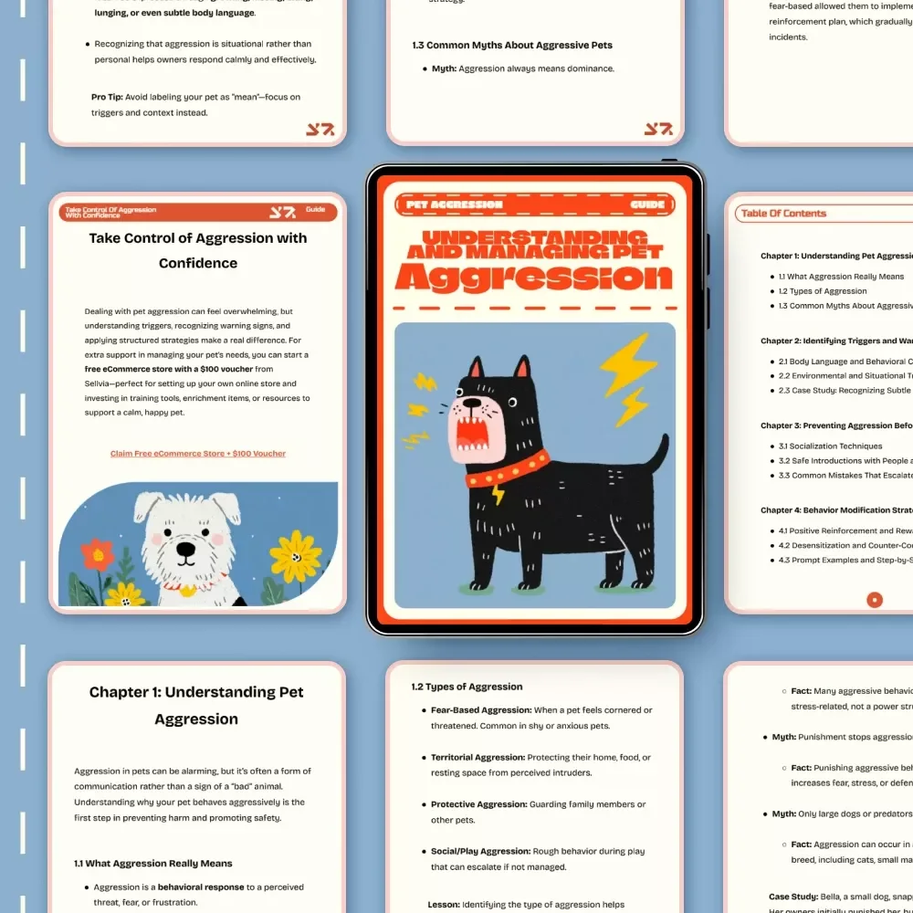 Understanding and Managing Pet Aggression | Comprehensive eBook on How to Deal with Pet Aggression | Digital Download Guide for Pet Owners and Trainers