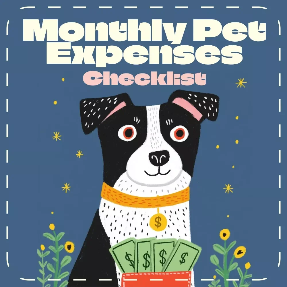Monthly Pet Expenses Checklist | Digital Download Budget Planner for Pet Owners | Printable Pet Care Tracker for Food, Vet, and Supplies