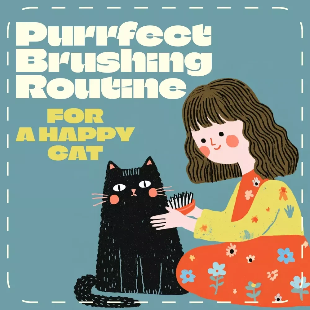 The Purrfect Brushing Routine for a Happy Cat | Printable Cat Grooming Checklist | How Often Should You Brush a Cat Guide | Digital Download for Cat Owners