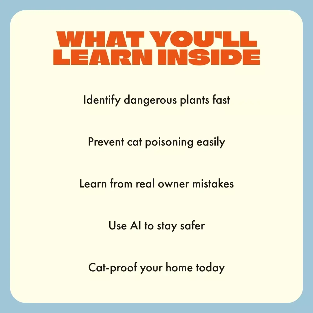 Whisker Warnings | Digital Cat Safety Guide | Plants That Are Toxic to Cats | Pet Owner eBook for Safe Homes & Gardens