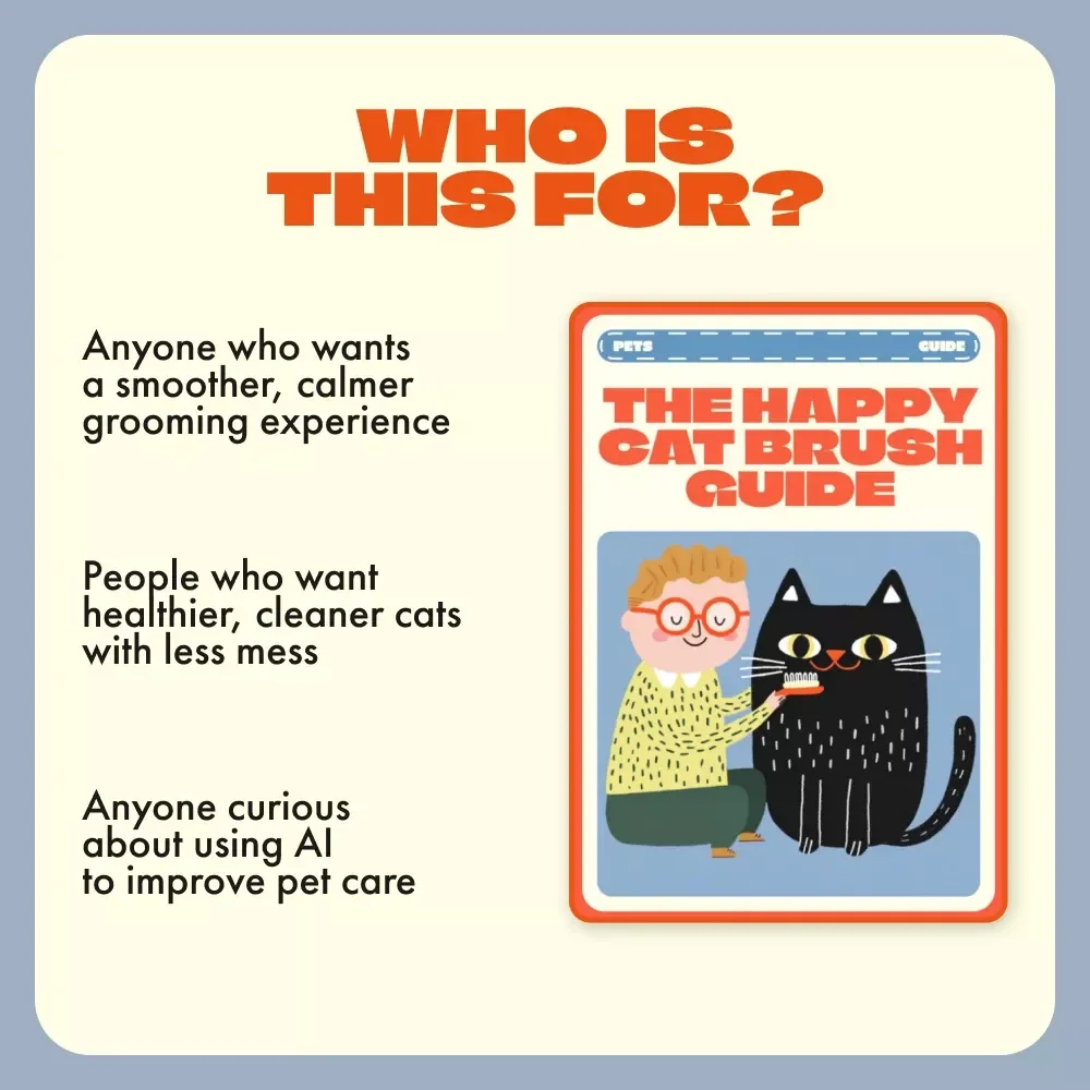 The Happy Cat Brush Guide | Digital eBook for Brushing Cats Frequency and Tips | Feline Grooming Made Easy for Every Cat Owner