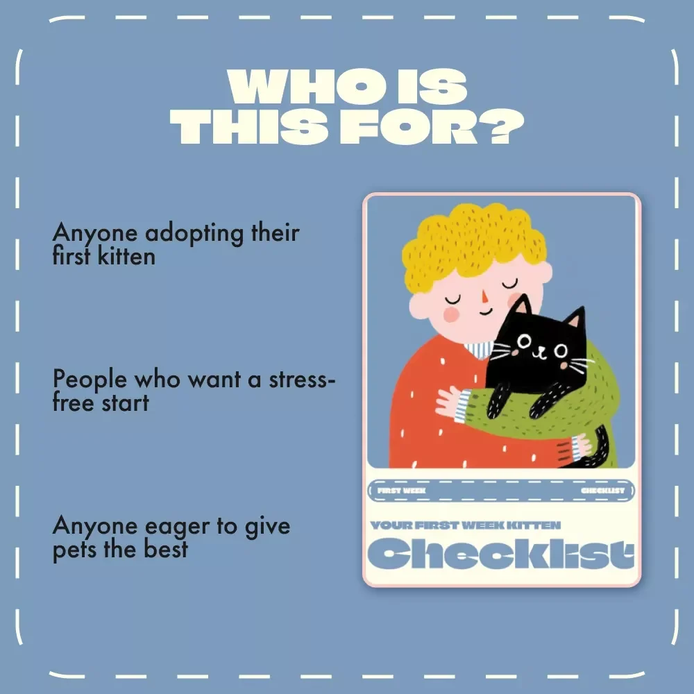 Your First Week Kitten Checklist | Printable First Week Checklist for New Kittens | Digital Download Kitten Care Guide for New Cat Owners