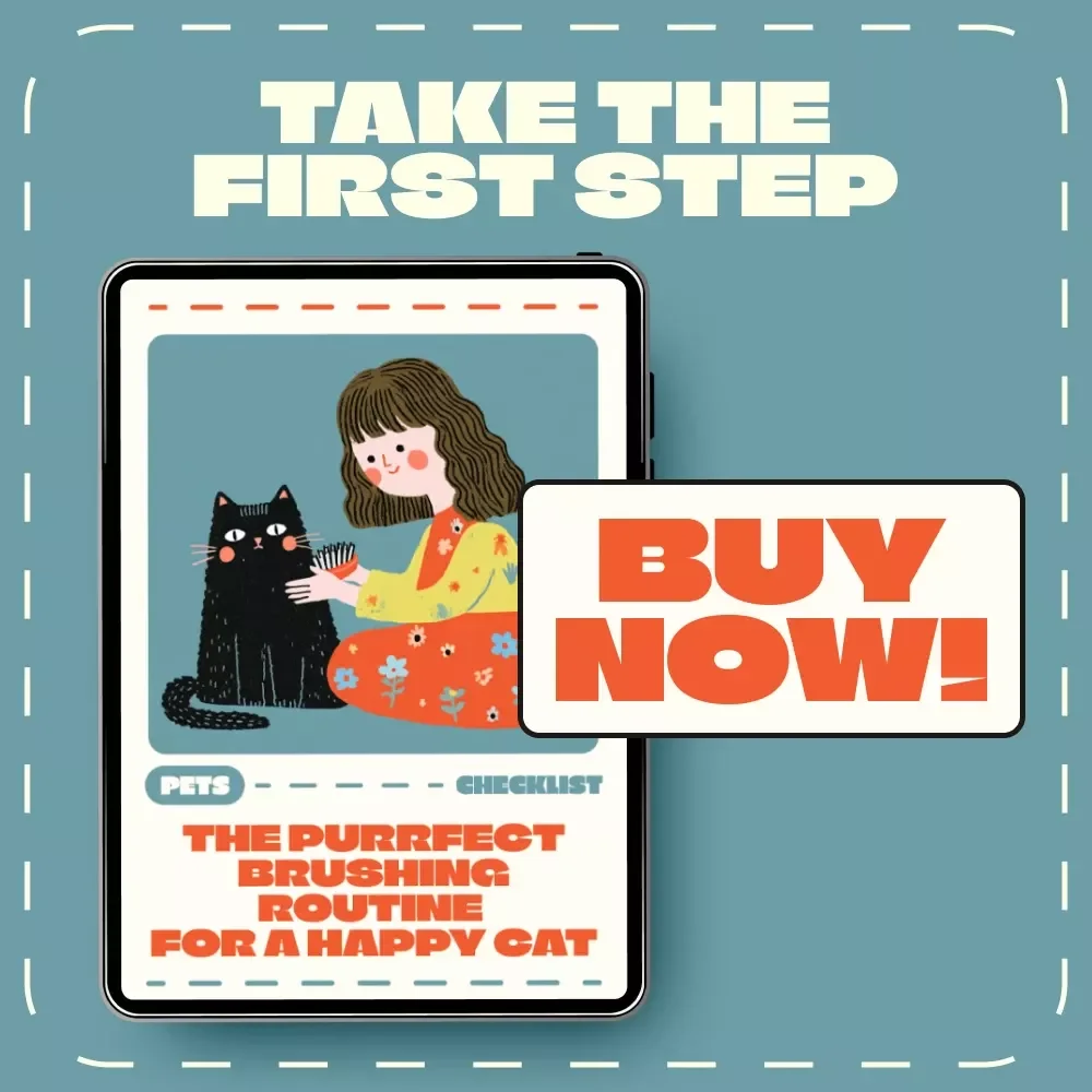 The Purrfect Brushing Routine for a Happy Cat | Printable Cat Grooming Checklist | How Often Should You Brush a Cat Guide | Digital Download for Cat Owners