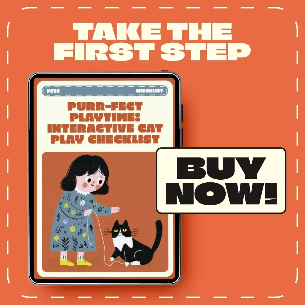 Purr-fect Playtime: Interactive Cat Play Checklist | Fun Interactive Play Ideas for Cats | Digital Download Printable for Cat Owners