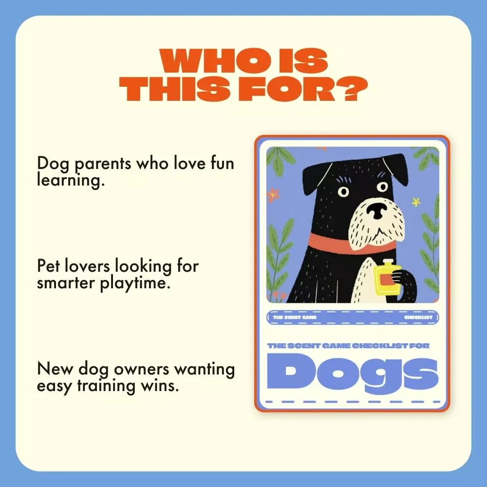 The Scent Game Checklist for Dogs | Fun DIY Scent Training Guide | How to Use Scent Games for Dogs | Printable Digital Download for Pet Enrichment