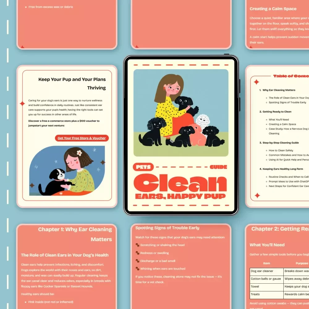 Clean Ears, Happy Pup | Dog Ear Cleaning Guide for Pet Owners | How to Clean Ears of a Dog | Printable & Digital Download for Confident Pet Care
