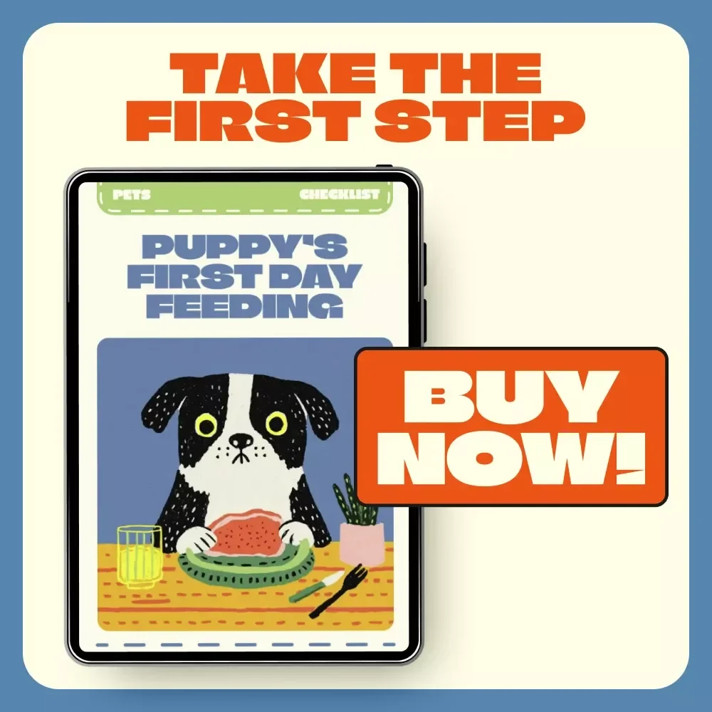 Puppy’s First Day Feeding Checklist | How to Feed a Puppy on the First Day | Printable Puppy Feeding Guide for New Dog Owners | Digital Download