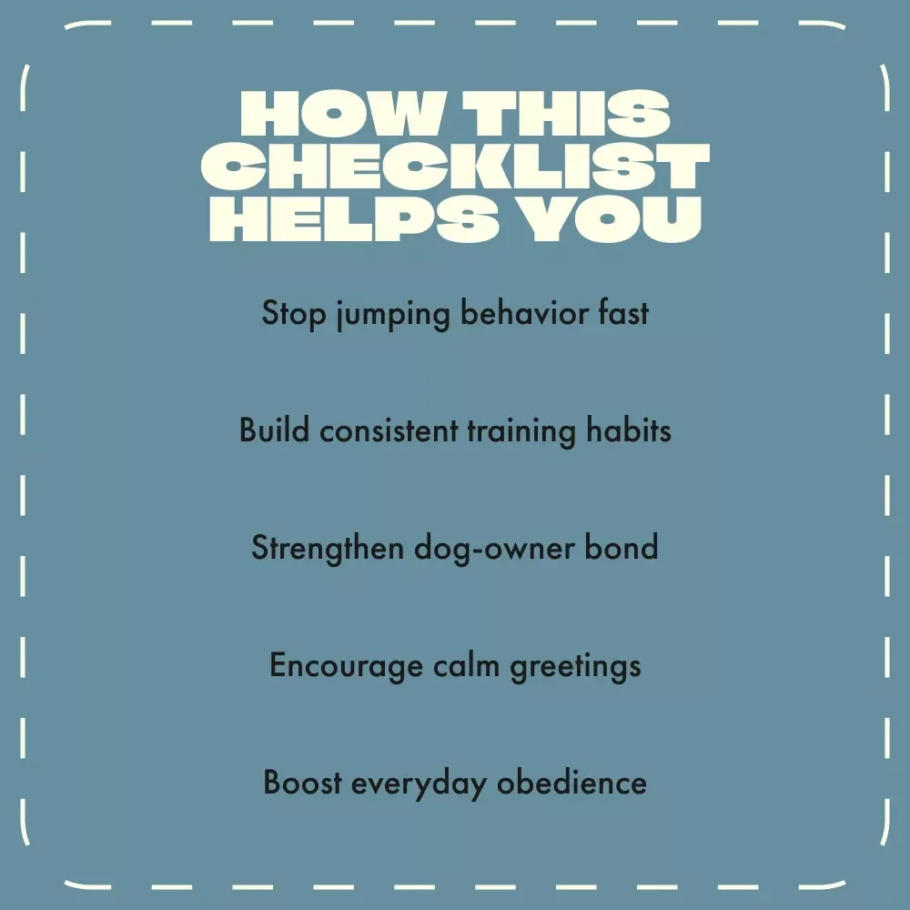 Stop the Jumping! The Ultimate Dog Manners Checklist | Dog Training Guide | Puppy Behavior eBook | Positive Reinforcement Printable | Digital Download for Pet Owners