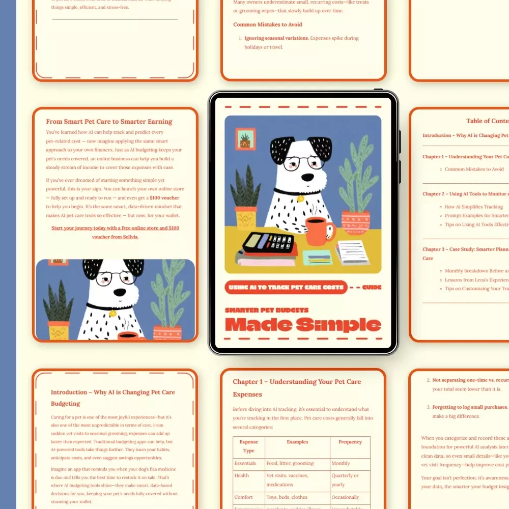 Smarter Pet Budgets Made Simple | Digital Guide for Pet Owners | Using AI to Track Pet Care Costs | Smart Money-Saving eBook for Pet Parents