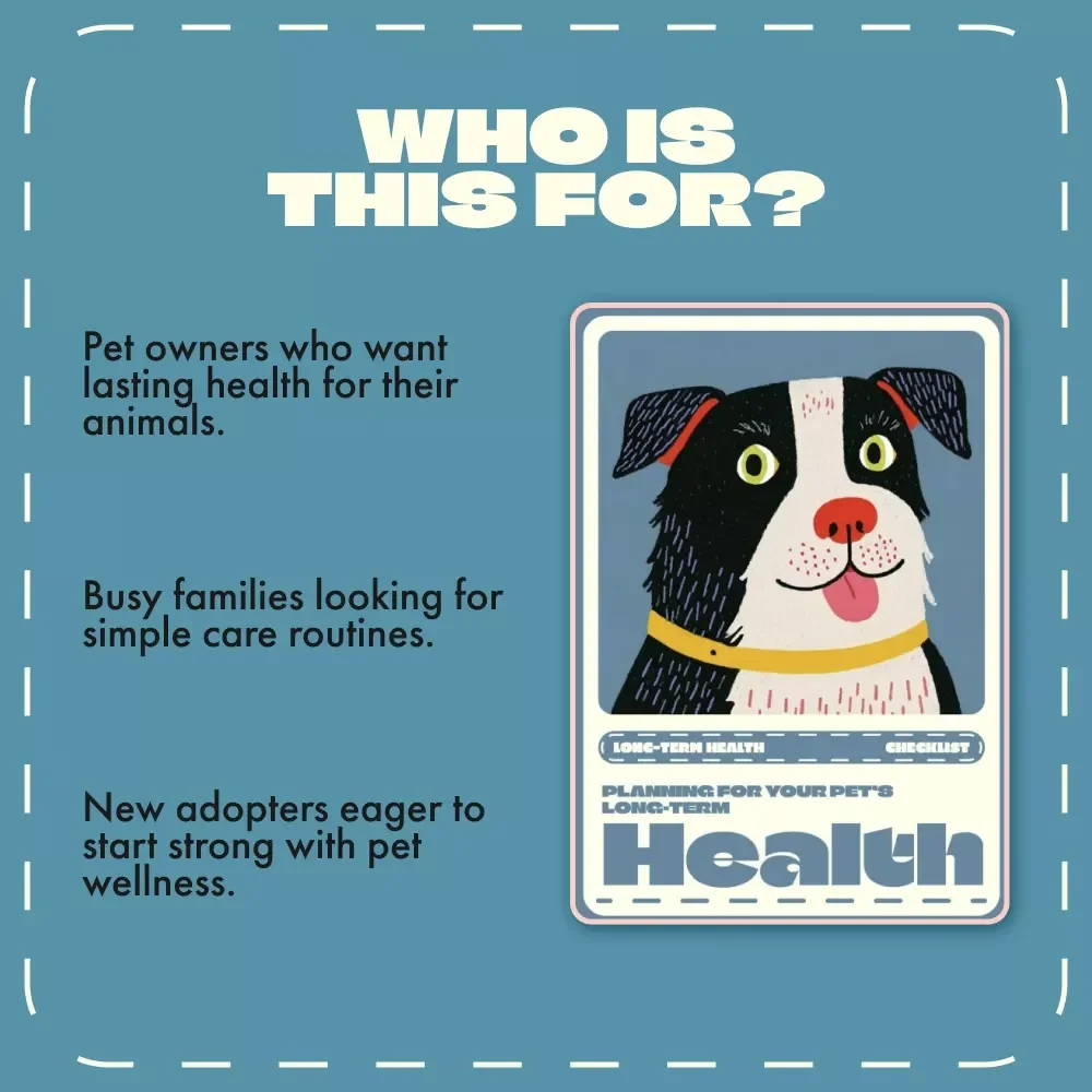 Planning for Your Pet’s Long-Term Health | Printable Pet Care Checklist | Digital Download Guide on How to Plan for a Pet’s Long-Term Health | Pet Wellness Planner for Dogs, Cats & More