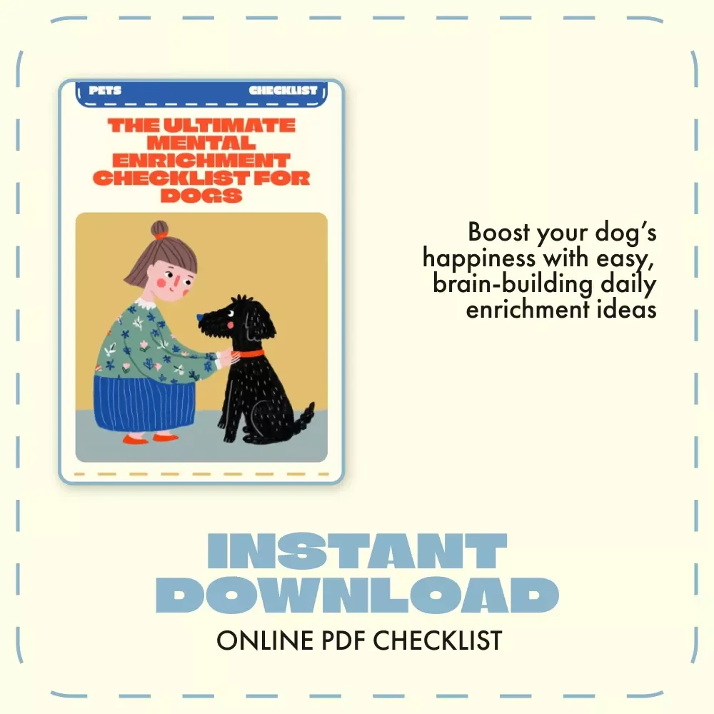 The Ultimate Mental Enrichment Checklist for Dogs | Digital Download for Dog Owners | Printable Guide with Mental Enrichment Ideas for Dogs