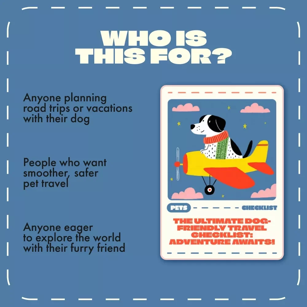 The Ultimate Dog-Friendly Travel Checklist: Adventure Awaits! | Printable Pet Travel Planner for Dog Owners | Tips for Traveling with Dogs | Digital Download