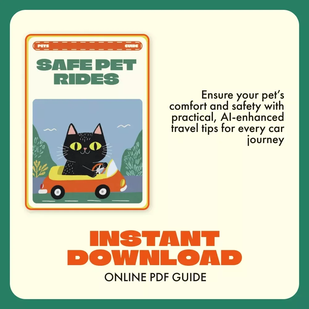 Safe Pet Rides | How to Make Car Rides Safe for Pets | Digital Guide for Dog & Cat Owners | Pet Travel Safety eBook | Printable Checklist for Stress-Free Pet Trips
