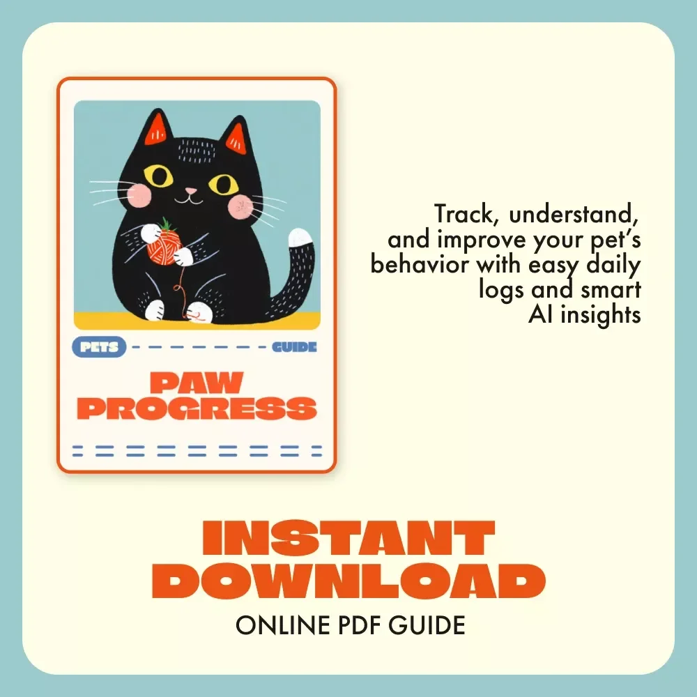 Paw Progress | Ultimate Pet Behavior Tracking Guide for the First Month | Digital Download for Pet Parents, Trainers & Animal Lovers