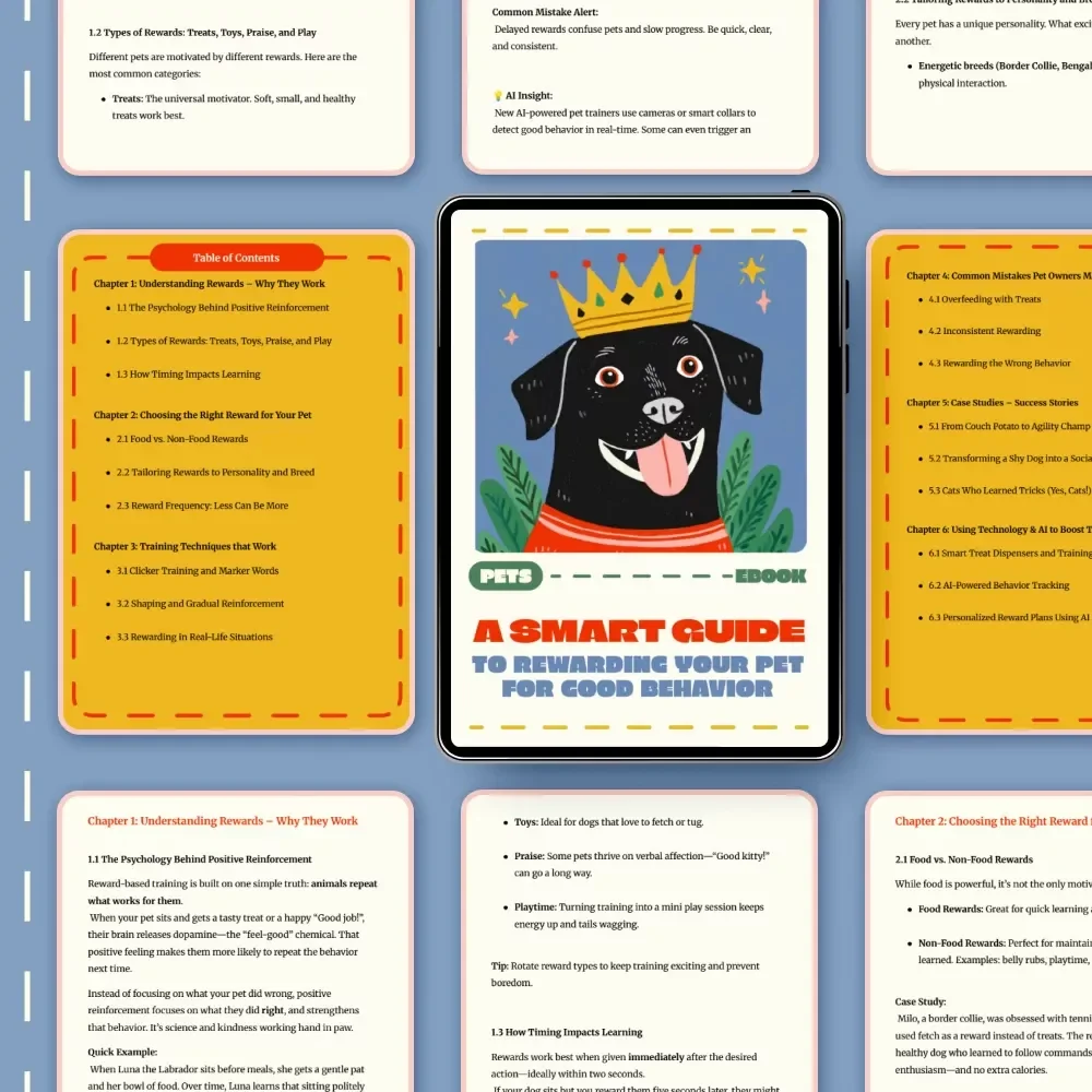 A Smart Guide to Rewarding Your Pet for Good Behavior | How to Reward Pets for Good Behavior | Digital Download Training Ebook for Pet Owners, Dog & Cat Lovers