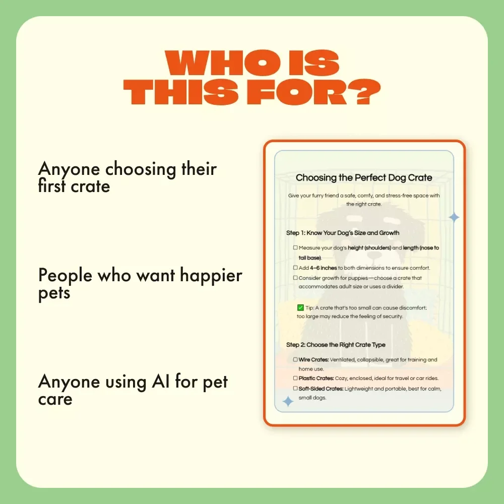 Choosing the Perfect Dog Crate – Printable Checklist & Guide | How to Choose the Right Dog Crate for Your Pet’s Comfort and Safety