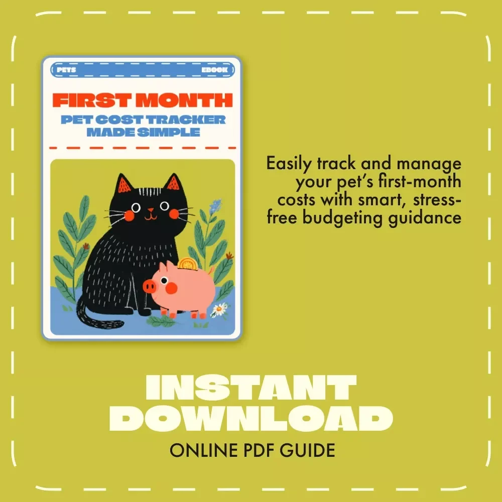 First Month Pet Cost Tracker Made Simple | Digital eBook Guide | Printable First Month Cost Tracker for Pets | Budget Planner for New Pet Owners