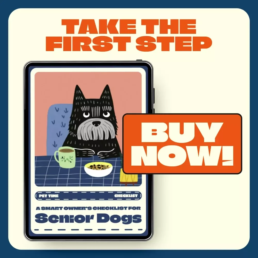 A Smart Owner’s Checklist for Senior Dogs | Digital Pet Care Guide for Aging Pets | Tips for Feeding Senior Dogs | Printable PDF for Dog Lovers