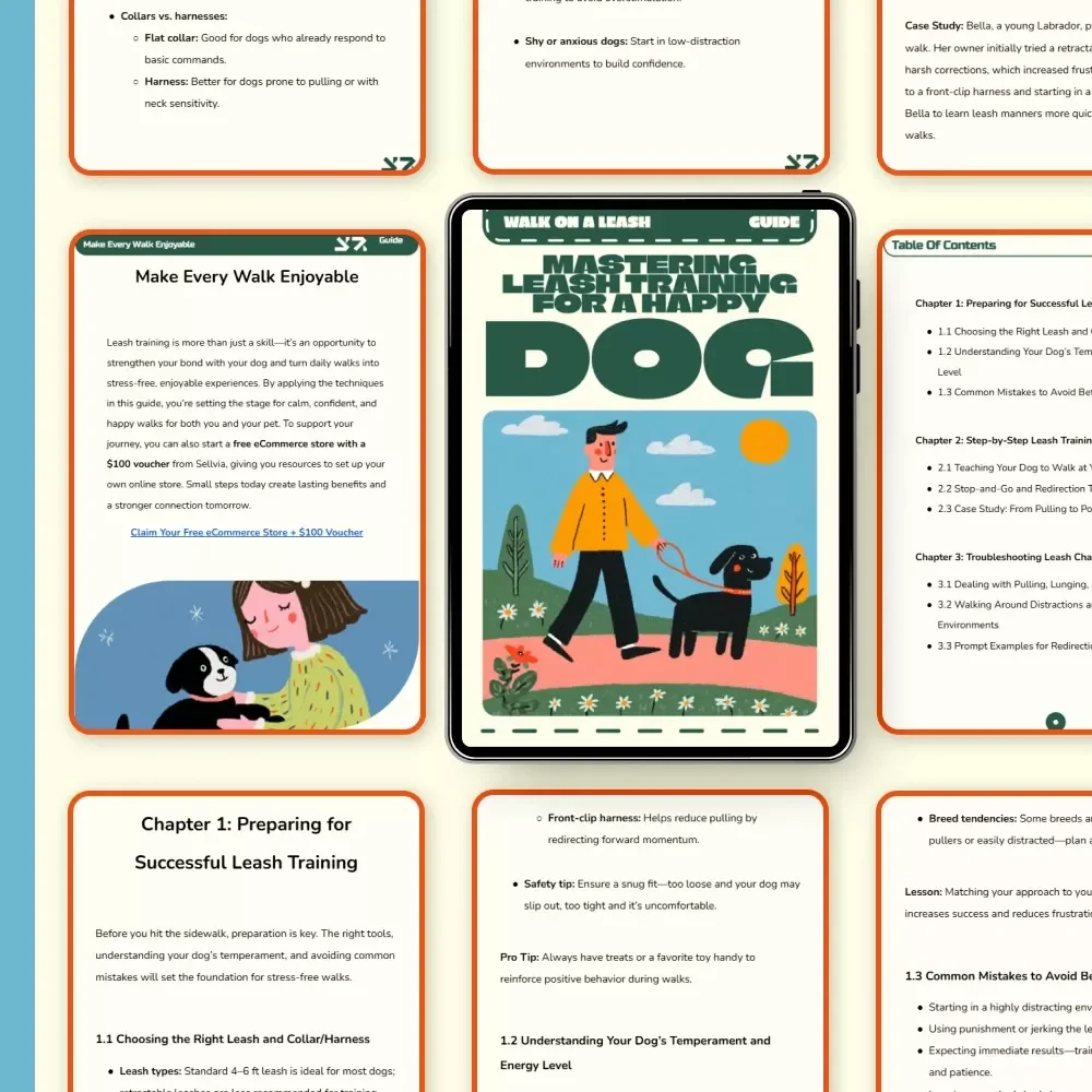 Mastering Leash Training for a Happy Dog | Dog Walking Guide for Beginners | Digital Download for Training Your Dog to Walk on a Leash