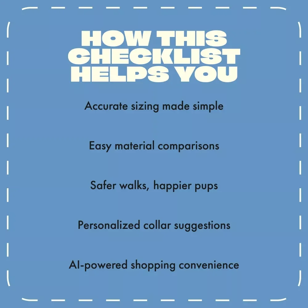 Find the Perfect Collar for Your Pup – Printable Dog Collar Selection Checklist | How to Choose the Right Dog Collar | Digital Download for Pet Owners