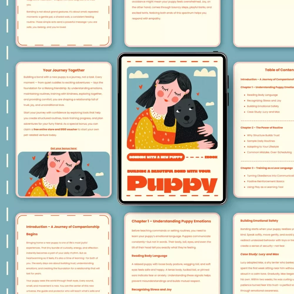 Building a Beautiful Bond with Your Puppy – eBook Guide for Bonding with a New Puppy | Positive Training, Emotional Connection & Routine Building Tips