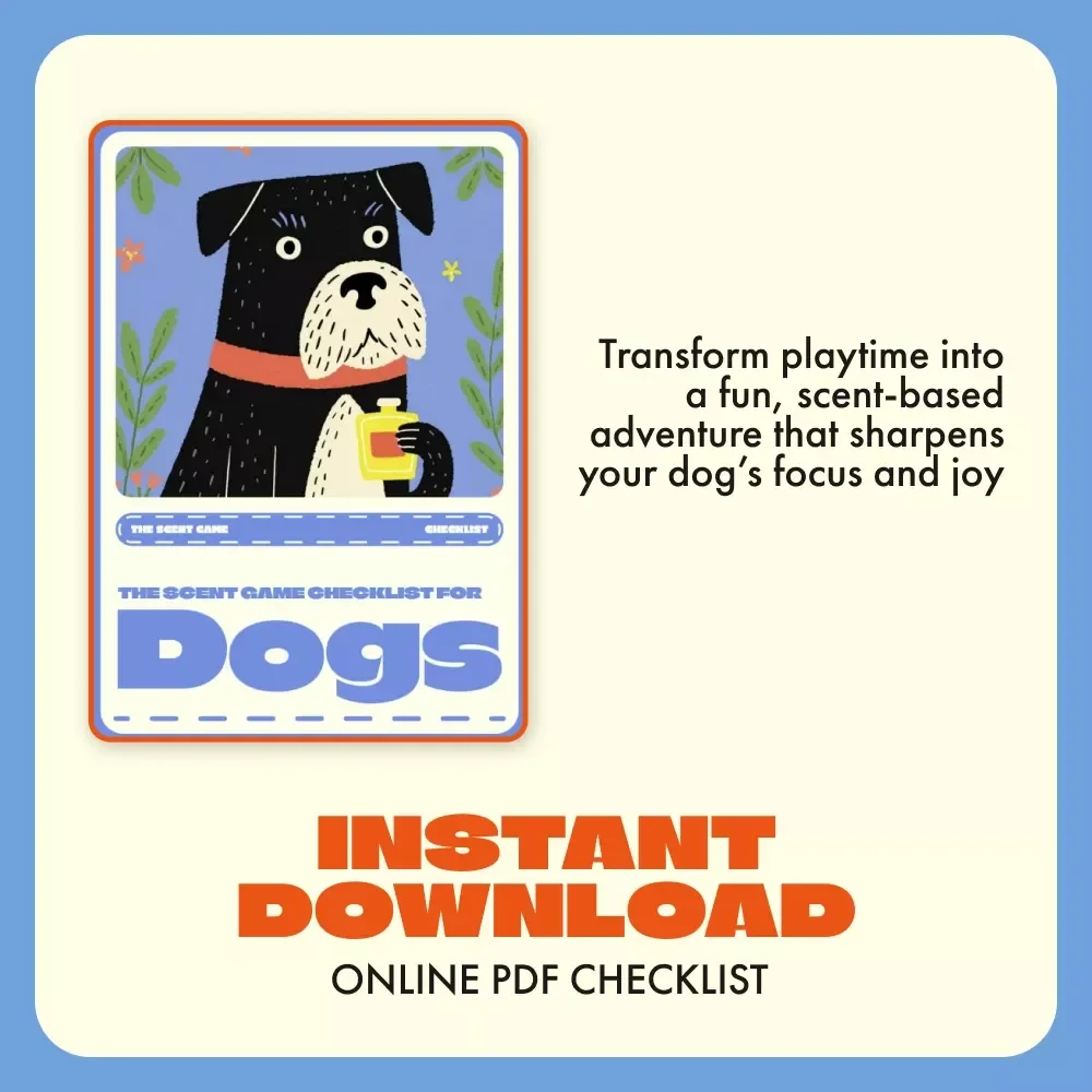 The Scent Game Checklist for Dogs | Fun DIY Scent Training Guide | How to Use Scent Games for Dogs | Printable Digital Download for Pet Enrichment