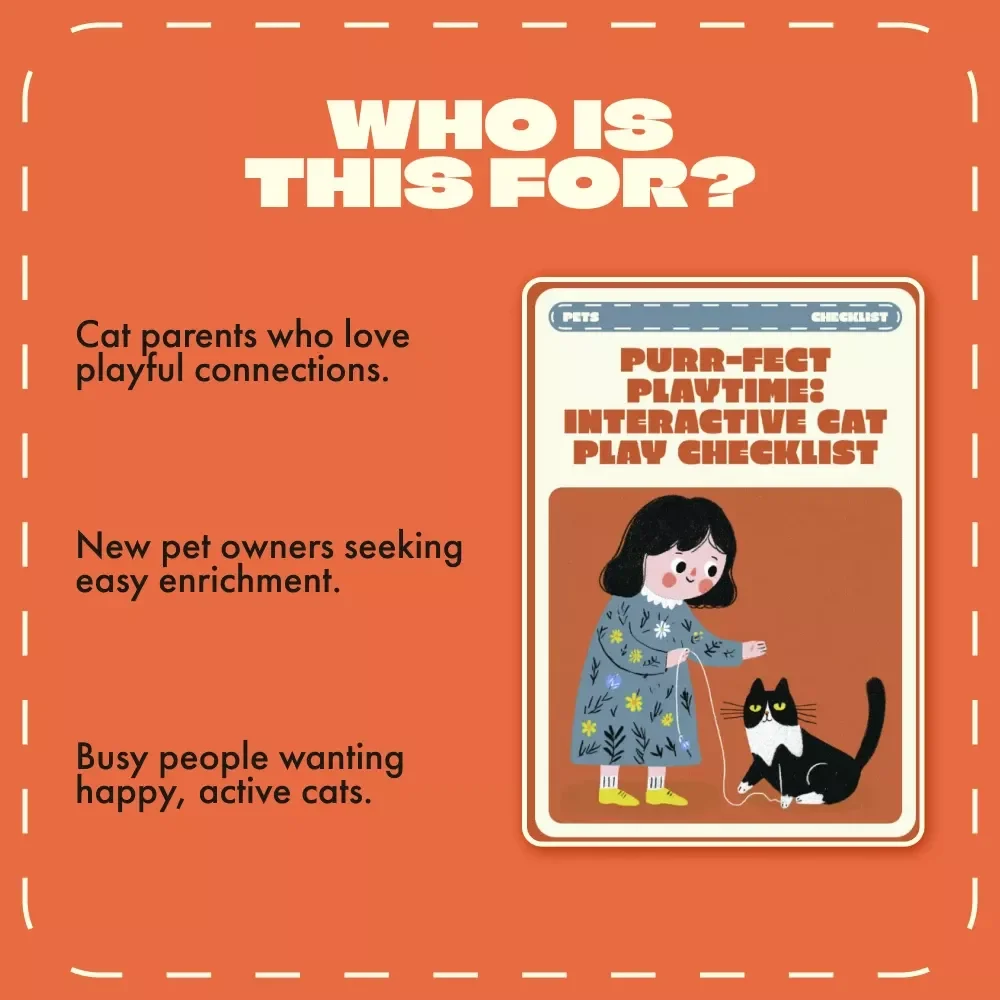 Purr-fect Playtime: Interactive Cat Play Checklist | Fun Interactive Play Ideas for Cats | Digital Download Printable for Cat Owners