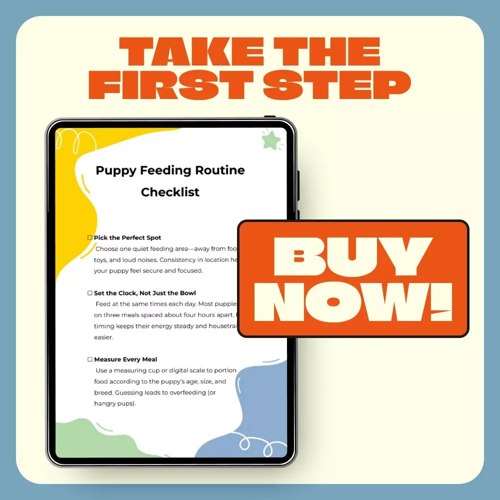 Puppy Feeding Routine Checklist | Printable Puppy Care Guide for New Dog Owners | How to Teach a Puppy Feeding Routine | Digital Pet Training Resource