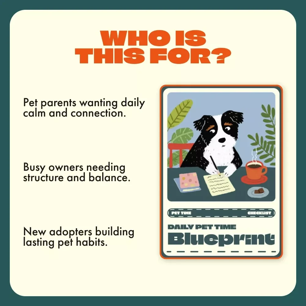 Daily Pet Time Blueprint | Printable Pet Care CHECKLIST | Digital Download Guide for How Much Time Do Pets Need Daily | Routine Tracker for Pet Owners