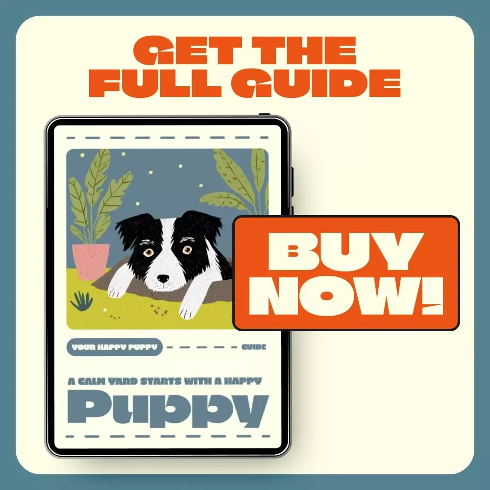 A Calm Yard Starts with a Happy Puppy | How to Stop a Puppy from Digging Guide | Digital Download for Dog Owners & Puppy Training