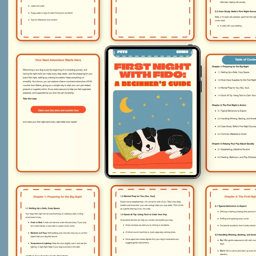 First Night with Fido: A Beginner’s Guide | What to Expect the First Night with a Dog | Puppy Owner Digital Download, New Dog Parent eBook, Printable Pet Guide