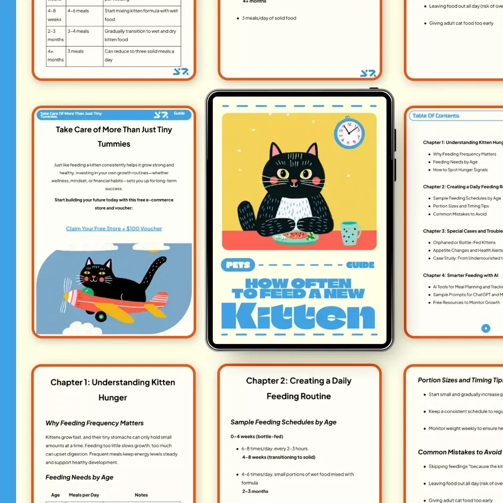 How Often to Feed a New Kitten | Complete Digital Guide for New Cat Owners | Kitten Feeding Schedule, Meal Planning & AI Tools for Smarter Pet Care