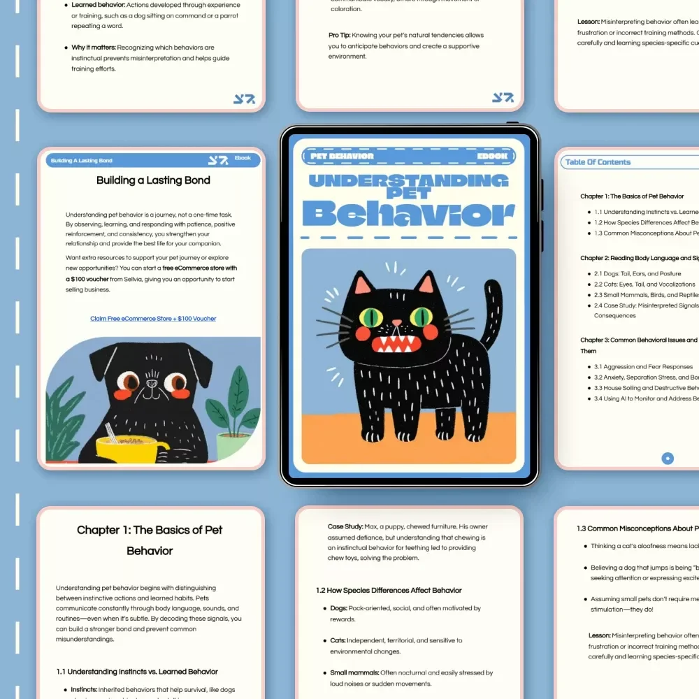 Understanding Pet Behavior | Comprehensive Ebook Guide for Pet Owners, Trainers & Animal Lovers | Learn How to Read, Train & Build Better Relationships with Pets – Digital Download