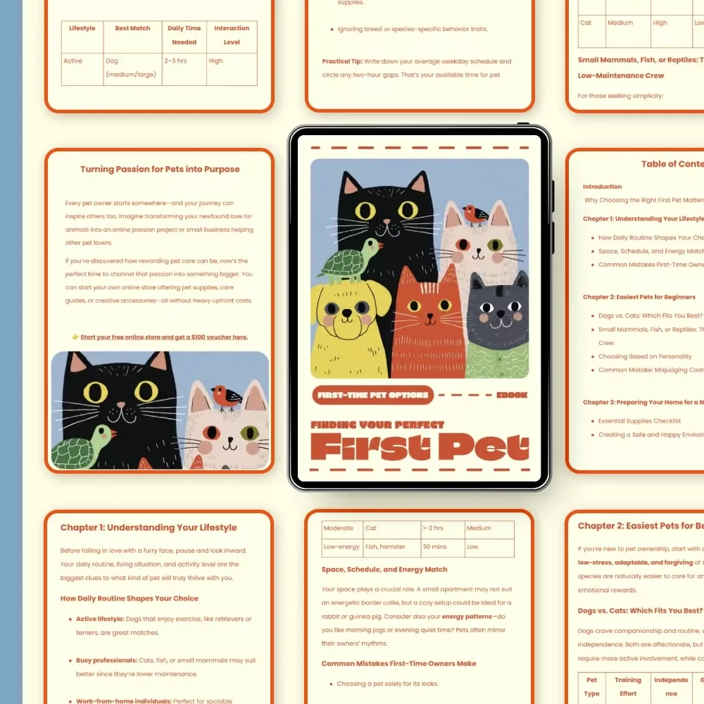 Finding Your Perfect First Pet | Beginner’s eBook Guide to First-Time Pet Options, Choosing the Right Pet, and Building a Lasting Bond