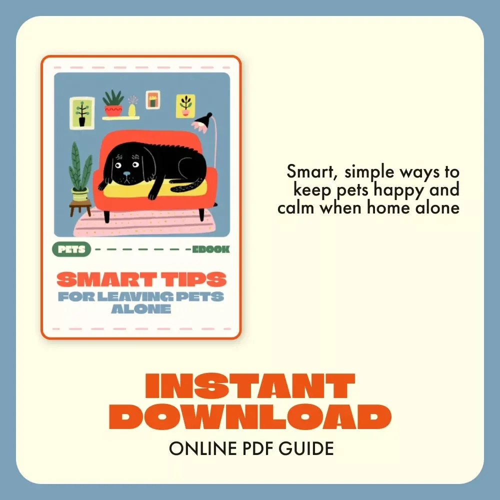 Smart Tips for Leaving Pets Alone | Stress-Free Guide for Pet Owners | eBook for Managing Pet Anxiety, Home Prep & AI Support Tools