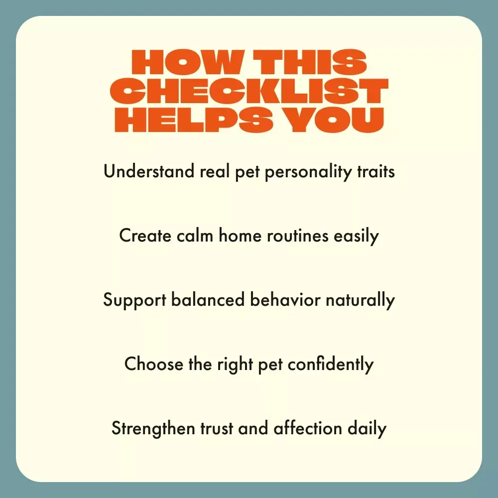 Choosing Calm: Guide to Pet Personality | Printable Checklist for Understanding Your Pet’s Temperament | Digital Download for Pet Owners | Learn Which Is Calmer – Male or Female Pet