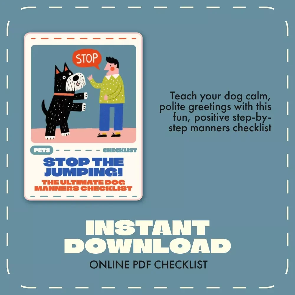 Stop the Jumping! The Ultimate Dog Manners Checklist | Dog Training Guide | Puppy Behavior eBook | Positive Reinforcement Printable | Digital Download for Pet Owners